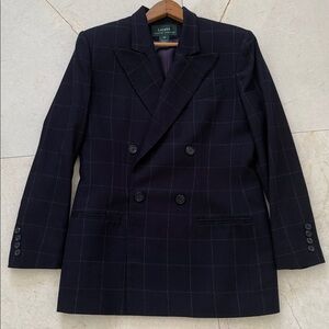 Lauren Ralph Lauren Navy Checkered Blazer